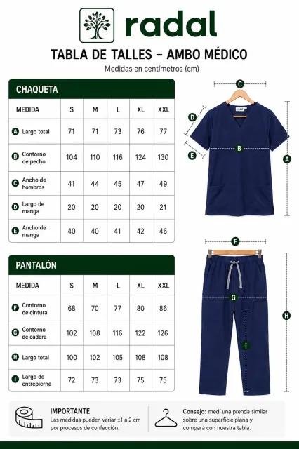 Ambo Medico Talle XL Azul Marino