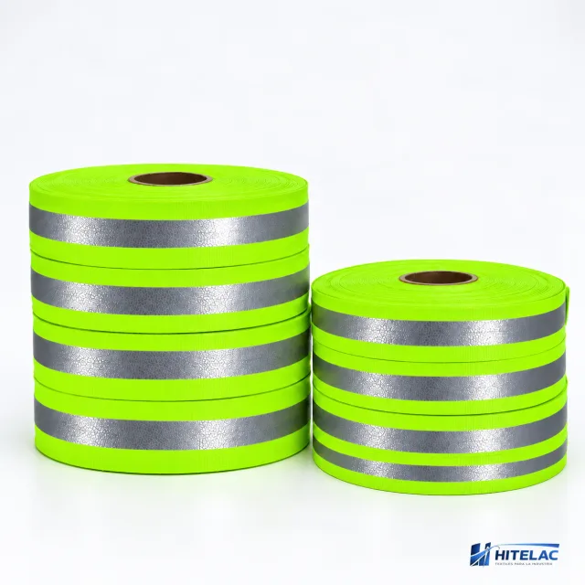 Cintas reflectivas verde con gris 2,5 cm x 50 mts