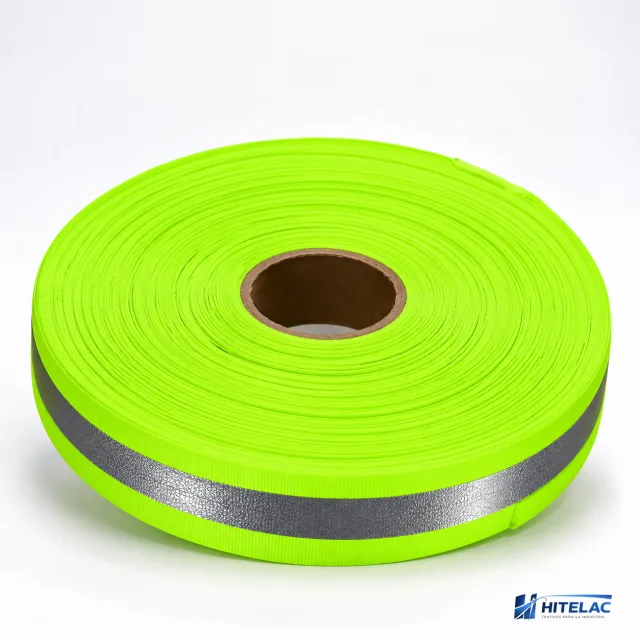 Cintas reflectivas verde con gris 2,5 cm x 50 mts