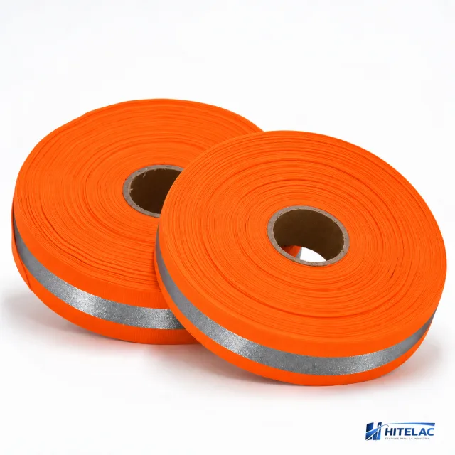 Cintas reflectivas naranja con gris 2,5 cm x 50 mts