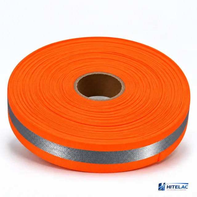 Cintas reflectivas naranja con gris 2,5 cm x 50 mts