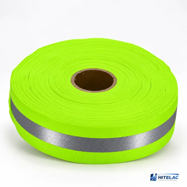 Cintas reflectivas verde con gris 4 cm x 50 mts