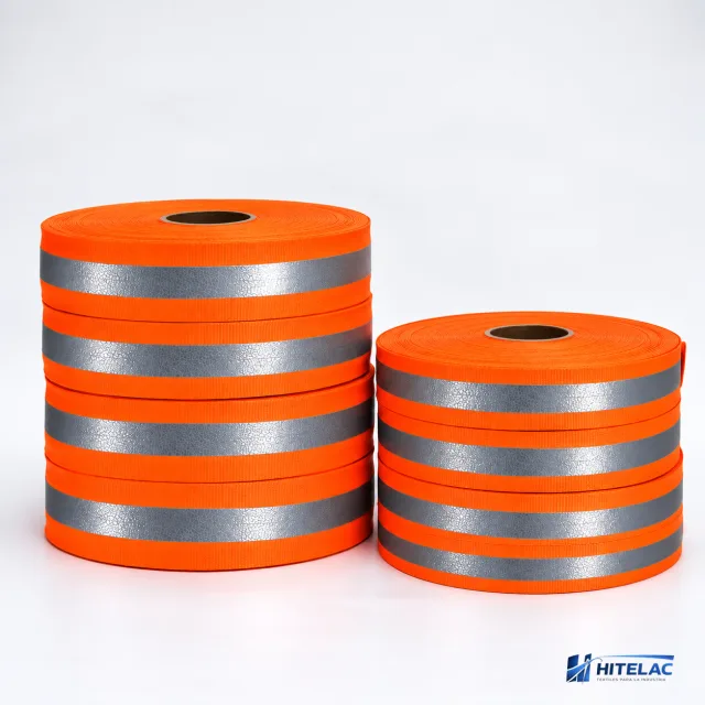 Cintas reflectivas naranja con gris 4 cm x 50 mts