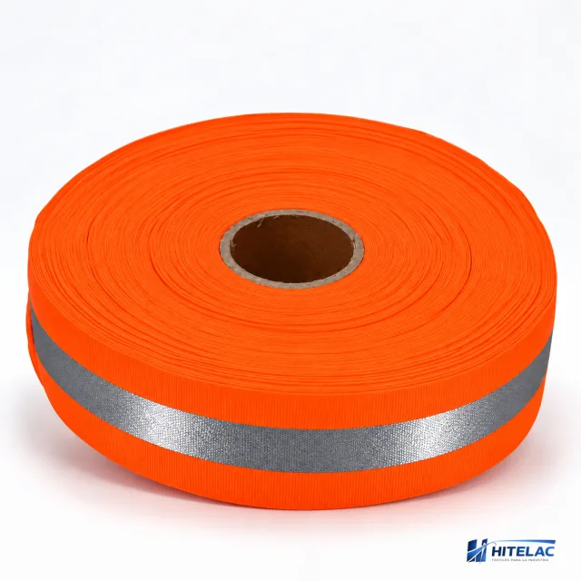 Cintas reflectivas naranja con gris 4 cm x 50 mts